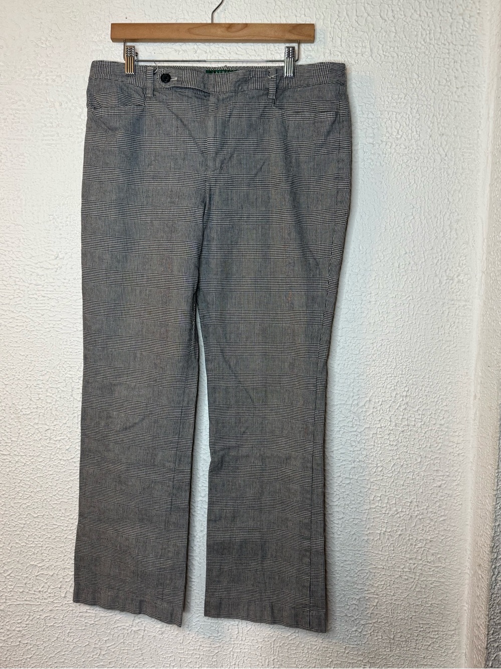 Lauren Ralph Lauren Adelle Boot Cut Plaid Dress Pants Gray